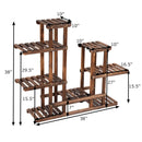 6Tier 13 Pots Wooden Plant Flower Display Stand Wood Shelf Storage Rack Garden