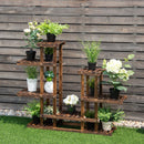 6Tier 13 Pots Wooden Plant Flower Display Stand Wood Shelf Storage Rack Garden