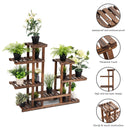 6Tier 13 Pots Wooden Plant Flower Display Stand Wood Shelf Storage Rack Garden
