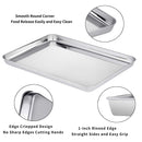 4-pieces Stainless Steel Baking Tray Pans Non-Stick Sheet,Mirror Finish&Rust Free