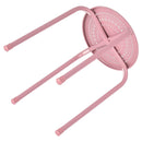 Set of 6 Stackable Metal Stool Set Daisy Backless Round Top Kitchen Pink