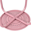 Set of 6 Stackable Metal Stool Set Daisy Backless Round Top Kitchen Pink