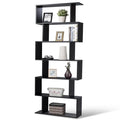 6 Tier S-Shaped Bookcase Z-Shelf Style Storage Display Modern Bookshelf