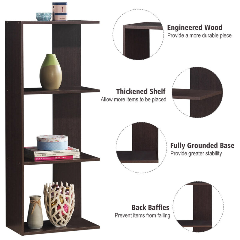 Set of 2 Bookcase Storage 3-Tier Open Shelf Display Room Divider