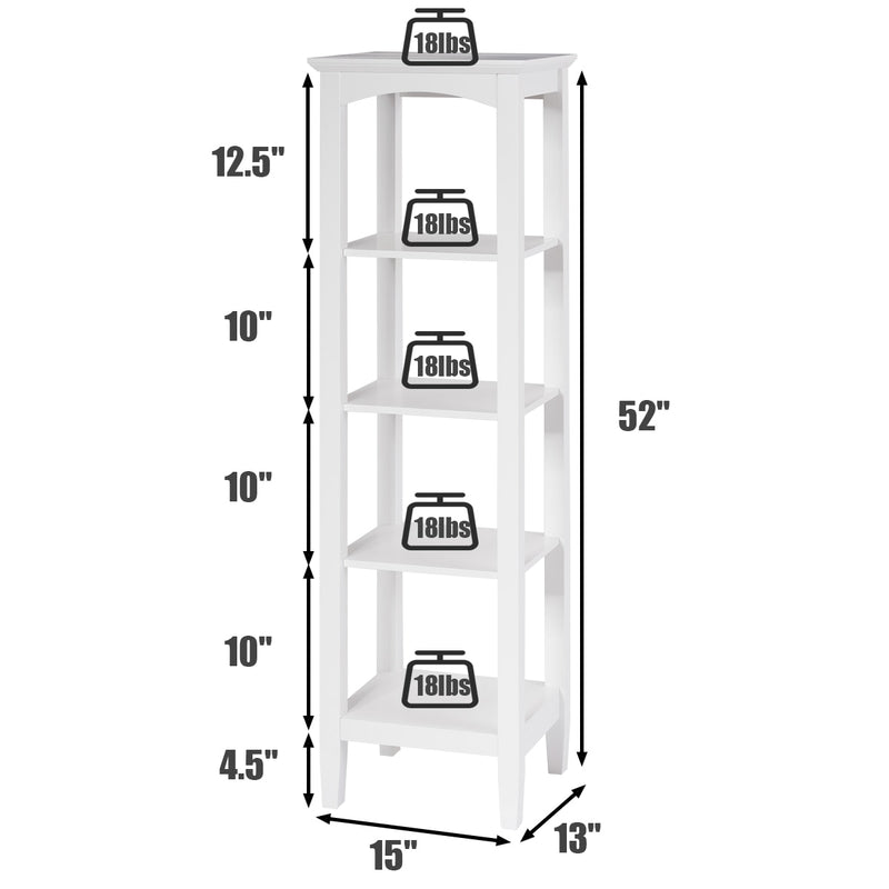 5-Tier Utility Shelves Storage Rack Multifunctional Freestanding Shelving Unit