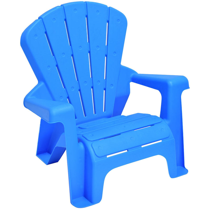 Plastic Children Kids Table & Chair Set 3-Piece Play Furniture In/Outdoor Blue