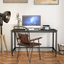 Rolling Computer Desk Wood Top Metal Frame Laptop Table Study Workstation Black