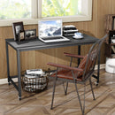 Rolling Computer Desk Wood Top Metal Frame Laptop Table Study Workstation Black