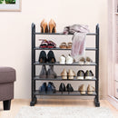 5-Tier Shoe Rack Space-saving Shoe Organizer W/Metal Frame 25 Pairs Shoe Tower