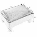 Small Ottoman Footrest PU Leather Footstool Rectangular Seat Stool Black