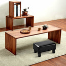 Small Ottoman Footrest PU Leather Footstool Rectangular Seat Stool Black