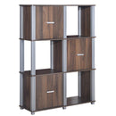 3 Tiers 6 Cubes Storage Cabinet Shelf Organizer Unit Display Bookcase W/3 Door