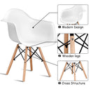 Set of 2 Mid Century Modern Molded Style Dining Arm Chair Wood Legs