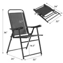 Set Of 4 Folding Sling Chairs Patio Furniture Camping Pool Beach With Armrest