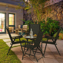Set Of 4 Folding Sling Chairs Patio Furniture Camping Pool Beach With Armrest