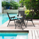 Set Of 4 Folding Sling Chairs Patio Furniture Camping Pool Beach With Armrest