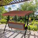 3 Seats Patio Canopy Swing Glider Hammock Cushioned Steel Frame Backyard Coffee
