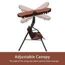 3 Seats Patio Canopy Swing Glider Hammock Cushioned Steel Frame Backyard Coffee