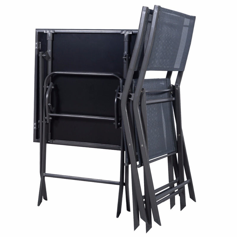 3 Pcs Bistro Set Garden Backyard Table Chairs Outdoor Patio Furniture Folding   HW51582