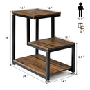 3-Tier End Table  Side Table Night Stand W/ Storage Shelf for Living Room
