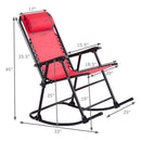 Folding Zero Gravity Rocking Chair Rocker Porch Outdoor Patio Headrest Red