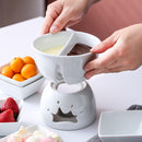 Mini Chocolate Fondue Set Two-layer Porcelain Tealight Cheese Fondue