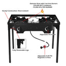 Double Burner Gas Propane Cooker Outdoor Camping Picnic Stove Stand BBQ Grill