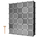 DIY 30 Cube Portable Closet Storage Organizer Clothes Wardrobe Cabinet W/Doors