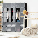 DIY 30 Cube Portable Closet Storage Organizer Clothes Wardrobe Cabinet W/Doors