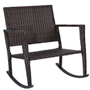 3 PCS Patio Rattan Wicker Furniture Set Rocking Chair Coffee Table W/Cushions