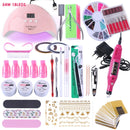 Nail Kits 90W UV Lamp Nail Dryer Soak Off Gel Nail Polish Professional Electric Drill