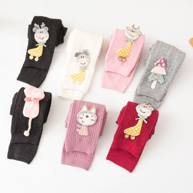 Children Baby Leggings Warm Soft Cartoon Cute Stretchy Clothes Pants Trousers Bottoms For Girls
