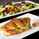 4-Piece Ivory White Porcelain Dinner Plate Set with 11" & 13.25" Rectangular Plate Snack Platters