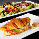 4-Piece Ivory White Porcelain Dinner Plate Set with 11" & 13.25" Rectangular Plate Snack Platters