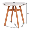 Round Dining Table Steel Frame Tempered Glass Top Home Decor Kitchen Furniture