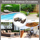 3PCS Rattan Dining Set Patio Furniture 6 Seats Sofa Cushioned