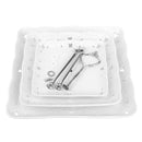 3 Tier White Dessert Cake Tower Stand 14.5" Tall Porcelain Server Display Holder w/ Silver Handle