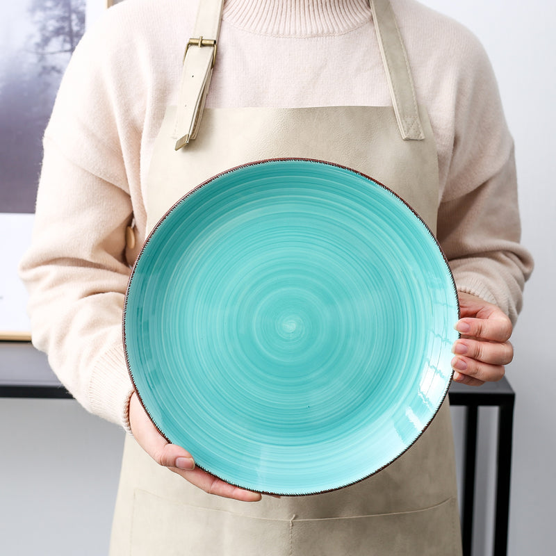 4/8/12-pieces Porcelain Ceramic Handpainted Dinner Plate Set