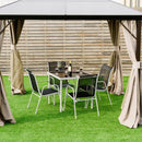 5 PCS Bistro Set Garden Set of Chairs and Table Outdoor Patio Furniture