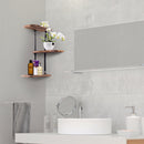 Wall Corner Shelves 3-Tier Rustic Wood Floating Multi-purpose Storage Shelves HW59525