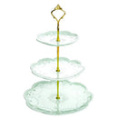 3 Tier Green Ceramic Cake Tower Stand,Porcelain Party Food Server