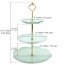 3 Tier Green Ceramic Cake Tower Stand,Porcelain Party Food Server
