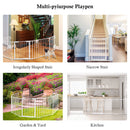 8 Panel Metal Gate Baby Pet Fence Safe Playpen Barrier Wall-mount Multifunction