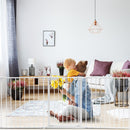8 Panel Metal Gate Baby Pet Fence Safe Playpen Barrier Wall-mount Multifunction