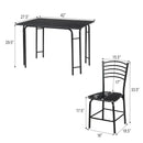 5 Piece Dining Set Home Kitchen Table and 4 Chairs with Metal Legs Modern Black