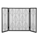 Folding 3 Panel Steel Fireplace Screen Doors Heavy Duty Christmas Tree