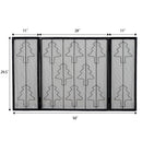 Folding 3 Panel Steel Fireplace Screen Doors Heavy Duty Christmas Tree