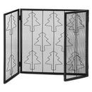Folding 3 Panel Steel Fireplace Screen Doors Heavy Duty Christmas Tree