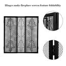 Folding 3 Panel Steel Fireplace Screen Doors Heavy Duty Christmas Tree