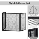 Folding 3 Panel Steel Fireplace Screen Doors Heavy Duty Christmas Tree